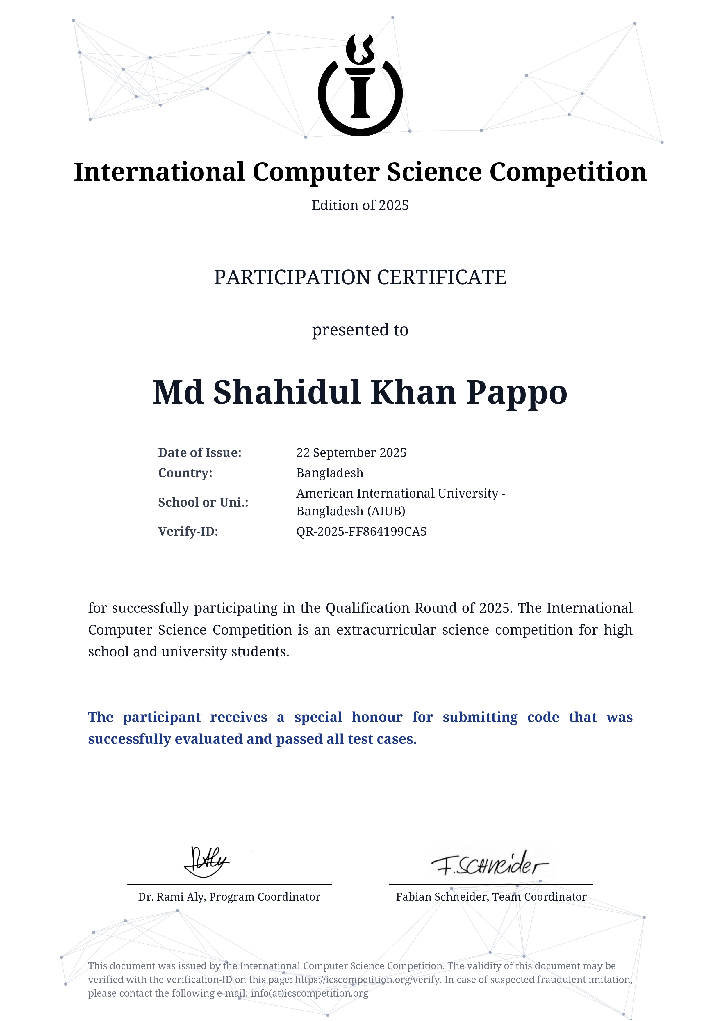 ICSC Qualification Round